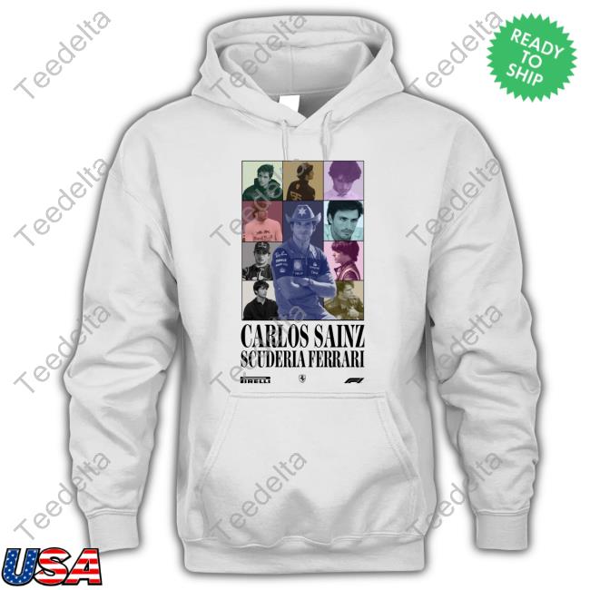 Formula 1 Carlos Sainz Scuderia Ferrari Pirelli Hooded Sweatshirt Formula 1 Carlos Sainz Scuderia Ferrari Pirelli Hooded Sweatshirt