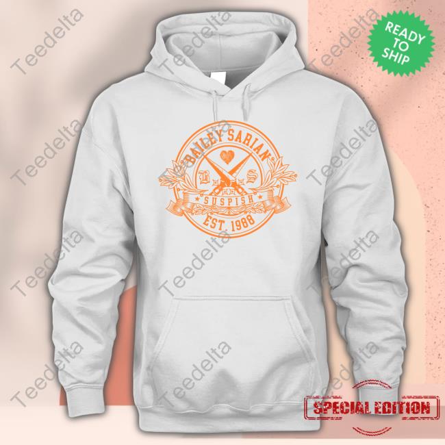 Bailey Sarian Library Crest Bone Hoodie Sweatshirt Long Sleeve T