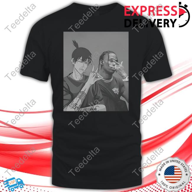 Shxtsngigs Podcast Travis Scott And Aki Hayakawa Chainsaw Man Shirt Shxtsngigs Podcast Travis Scott And Aki Hayakawa Chainsaw Man Shirt