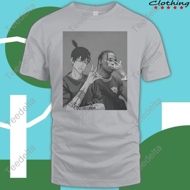 Shxtsngigs Podcast Travis Scott And Aki Hayakawa Chainsaw Man Shirt Shxtsngigs Podcast Travis Scott And Aki Hayakawa Chainsaw Man Shirt