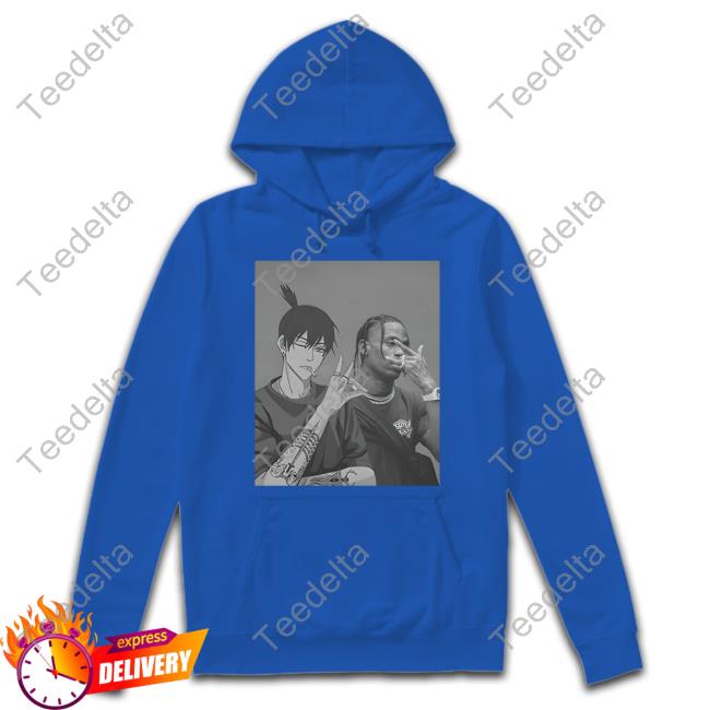 Shxtsngigs Podcast Travis Scott And Aki Hayakawa Chainsaw Man Shirt Shxtsngigs Podcast Travis Scott And Aki Hayakawa Chainsaw Man Shirt