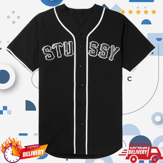 Stüssy Black Stussy Baseball Jersey shirt - Teedelta