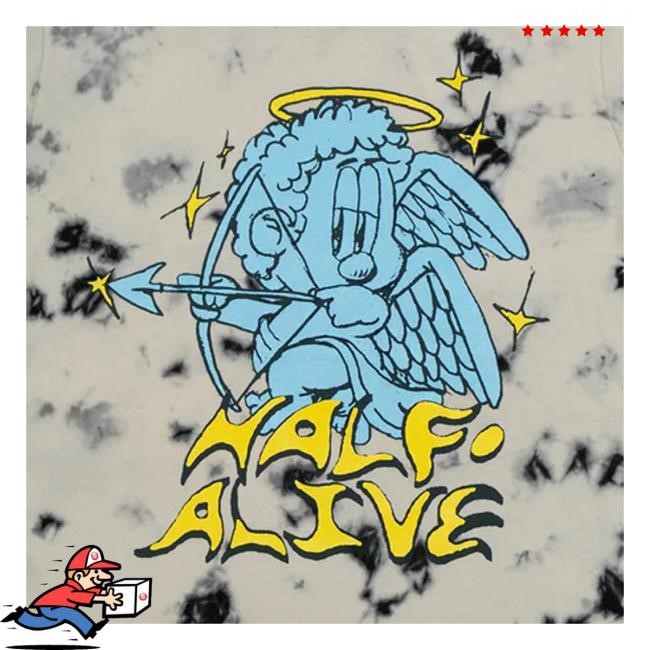 Half Alive Merch Store Half Alive Cupid Black/White Dye Tee Shirt Half Alive Merch Store Half Alive Cupid Black/White Dye Tee Shirt