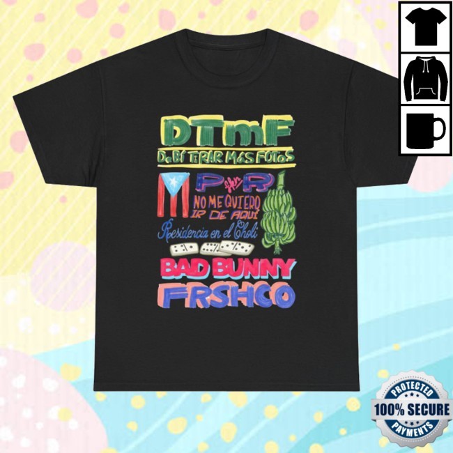 Official Bad Bunny Dtmf Merch Residencia Tour Black Shirts - Teedelta