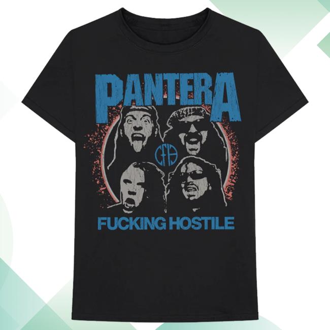 Official Pantera Merch Store Pantera Four Face Hostile Shirt 2023