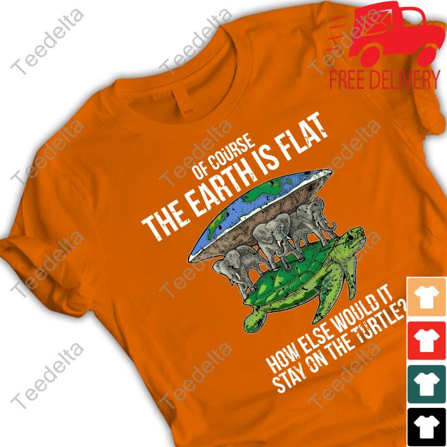 Discworld Of Course The Earth Is Flat How Else Would It Stay On The Turtle Tee Shirt