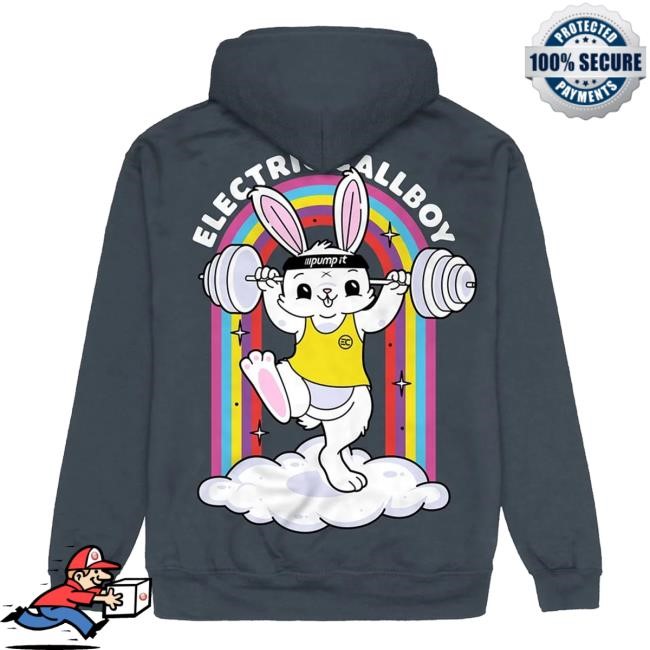 Trending Electric Callboy Merch Pump It Bunny Blue Hooded Sweatshirt