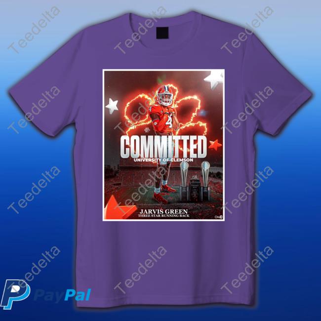Committed University Of Clemson Jarvis Green Three Star Running Back Hoodie