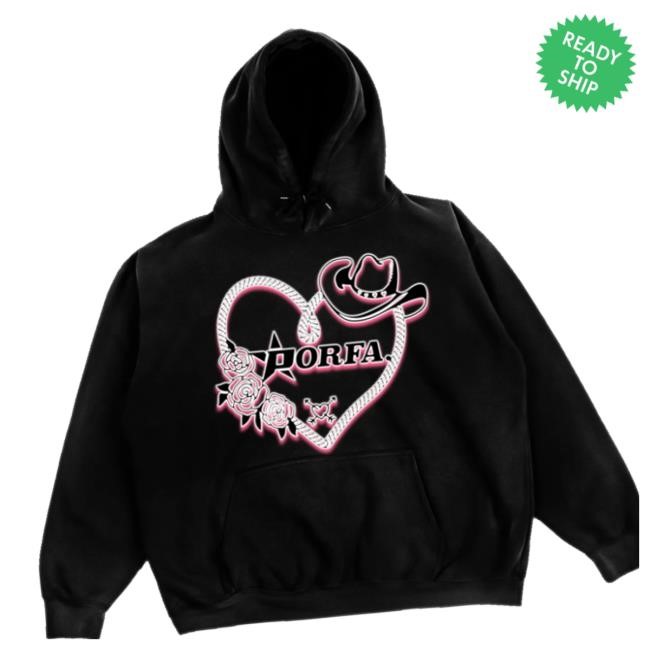 Limited Porfavorthebrand Merch Store Love Lasso Hoodie Black Crewneck Sweatshirt