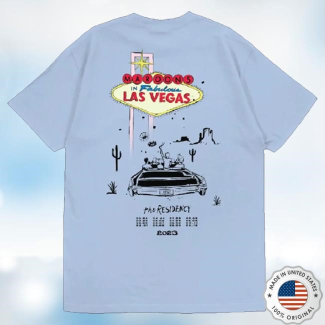 Official Maroon 5 Store M5lv Blue Car Shirt