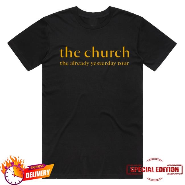 The Church Merch Gold Logo Tour Black Hoodie Sweatshirt