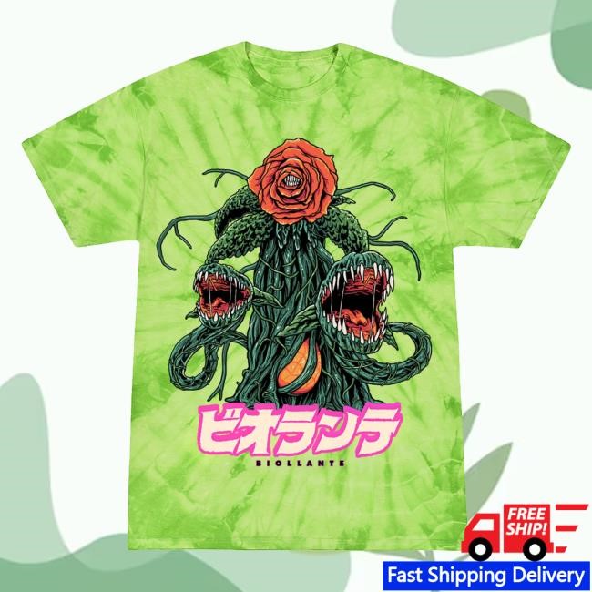 Godzilla Merch Biollante A New Life Form Tie-Dye Long Sleeve T Shirt