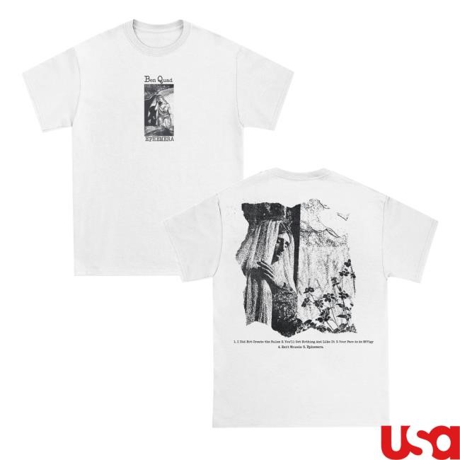 Purenoise Merch Shop Ben Quad Album White Hooded Sweatshirt
