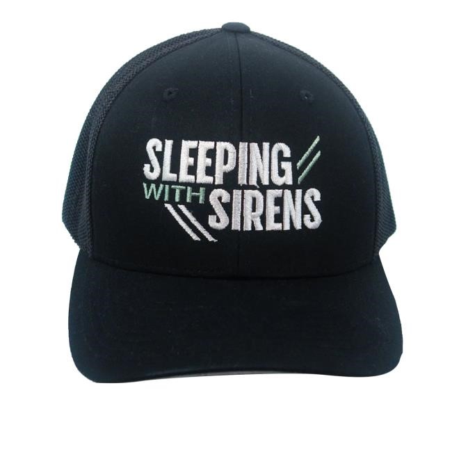 Sirens Merch Sleeping With Sirens Linear Black Trucker Hat