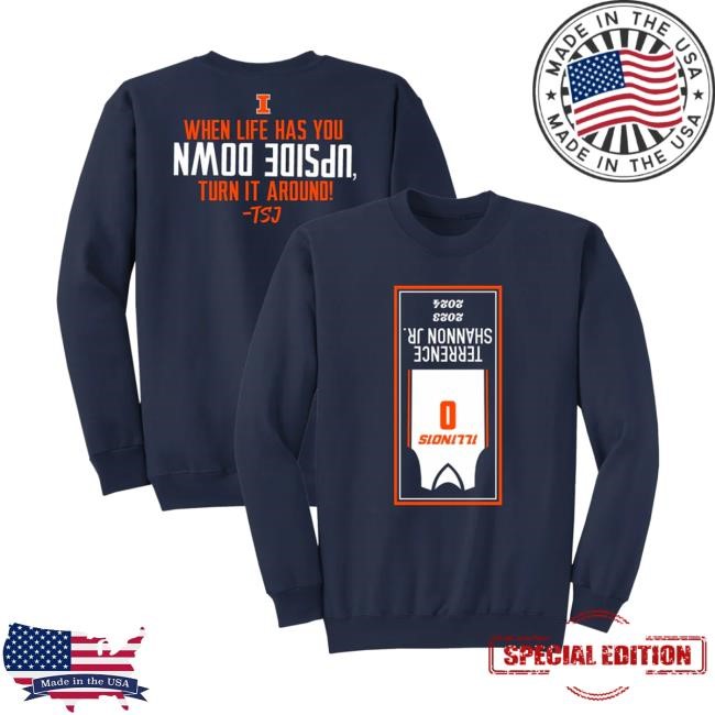 Gameday Spirit Merch Store Terrence Shannon Jr. Tsj Upside Down Banner Tee Shirt