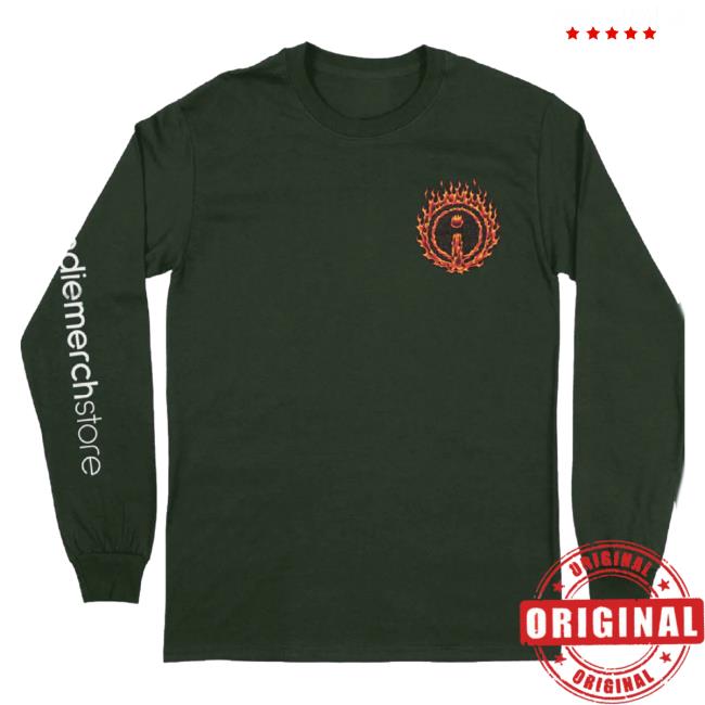 Official Indie Merch Store Indiemerchstore "Jimbo Phillips Fire Logo" Long Sleeve Shirt New Forest Green