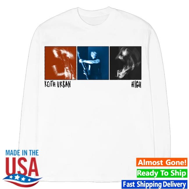 Official Keith Urban Merch High Blurred Long-Sleeve Hooded Sweatshirt