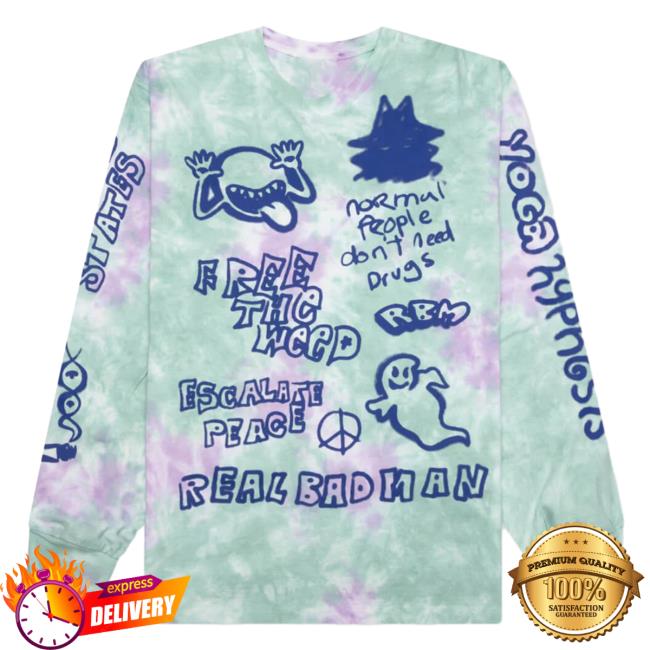 Official Feature Merch Store Shop Real Bad Man Youth Party Long-Sleeve - Green/Tie Dye Feature Apparel Clothing