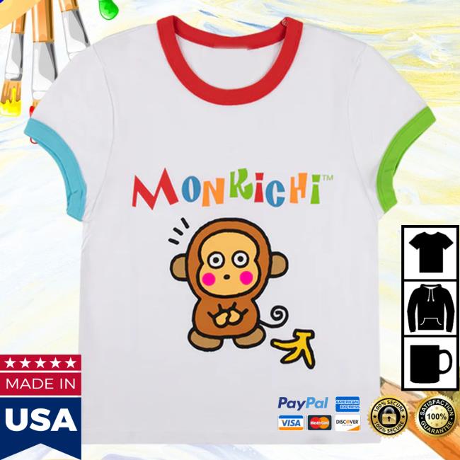Official Sanrio Apparel Clothing Merch Store Shop Monkichi X Dumbgood White Ringer Shirt 2023