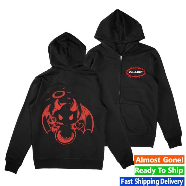Down Right Merch Glare - Devil Zip-Up Sweatshirt