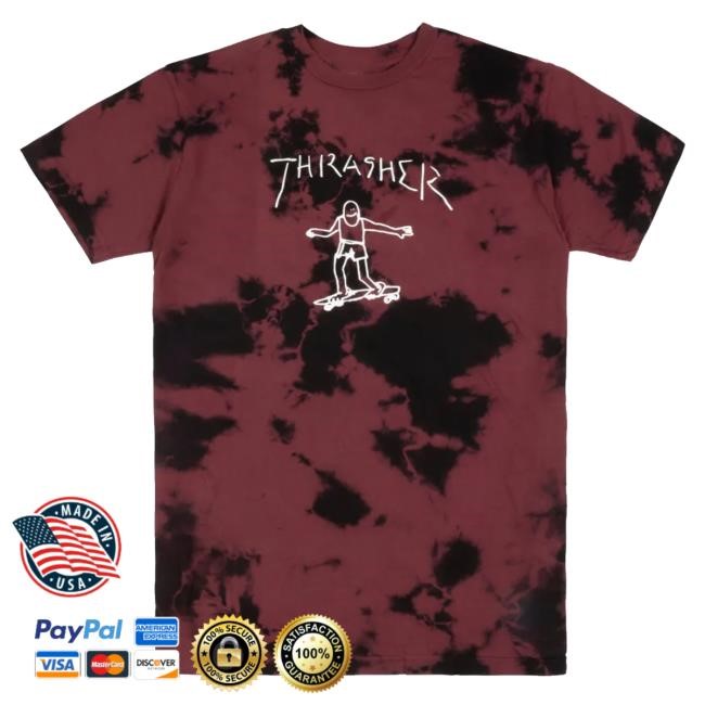 Official Thrasher Gonz Tie Dye Burgundy Unisex Sweatshirt