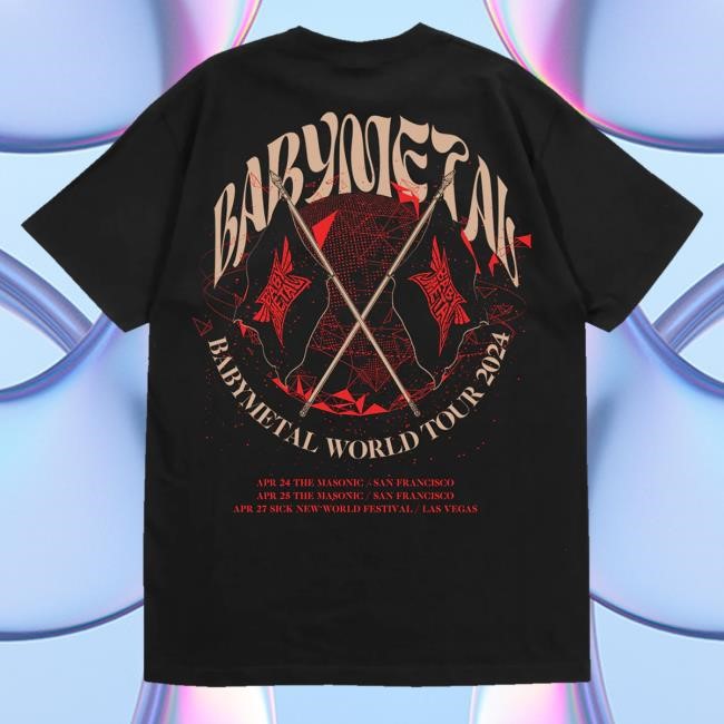 Baby Metal New World Tour 2024 Tee Shirt Baby Metal New World Tour 2024 Shirts
