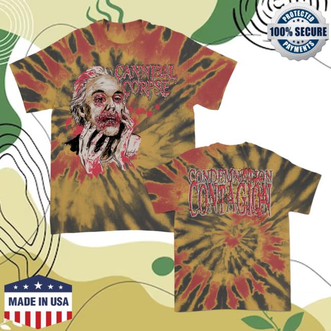 Official Cannibal Corpse Merch Store Condemnation Contagion Tie Dye Tee Mstrd/Grey/Red Tie-Dye CannibalCorpse