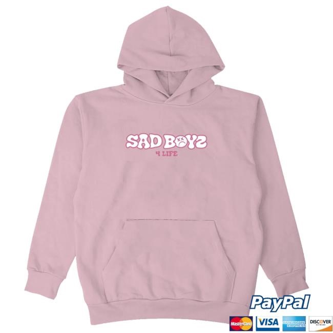 Official Sad Boyz Store Merch Mente Positiva 4L Hoodie - Light Pink Shirt