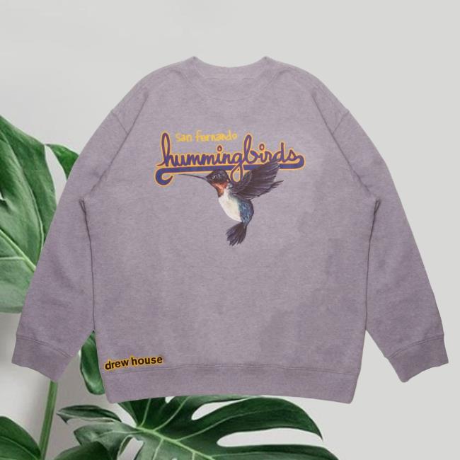 Official Drew House Merch Store Shop Real Hummingbirds Crew Heather Grey Drew House Apparel Clothing