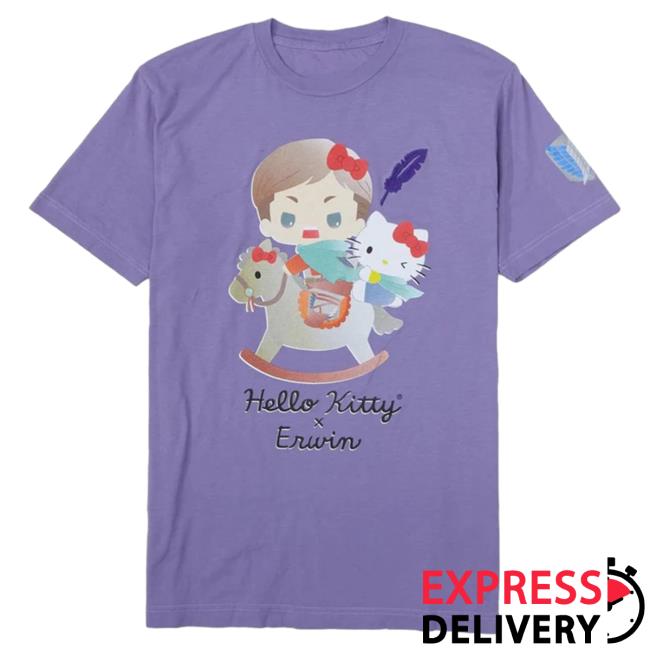 Official Sanrio Apparel Clothing Merch Store Shop Hello Kitty And Friends X Attack On Titan Hello Kitty & Erwin Attractive Shirt