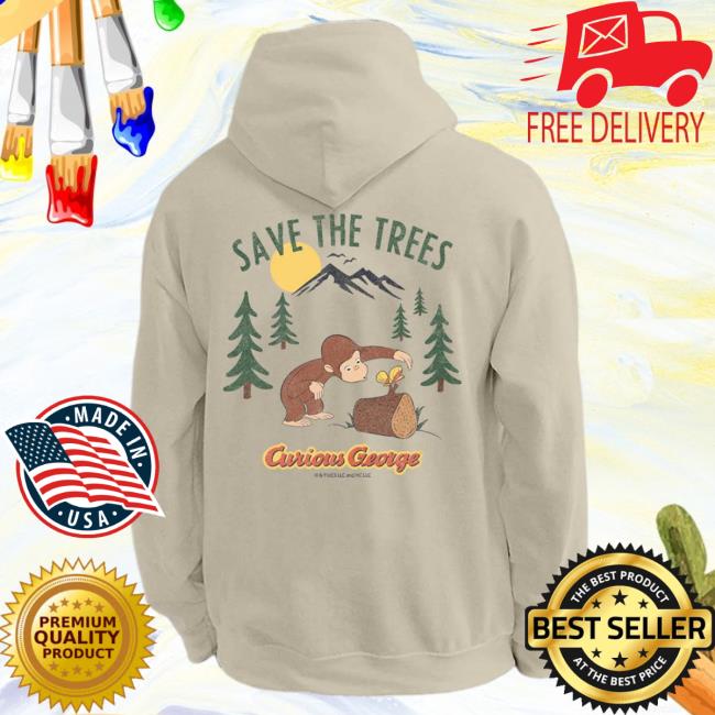 Official Riot Society Merch Store Shop Riot Society Curious George Save The Trees 2.0 Crewneck RiotSociety Apparel Clothing