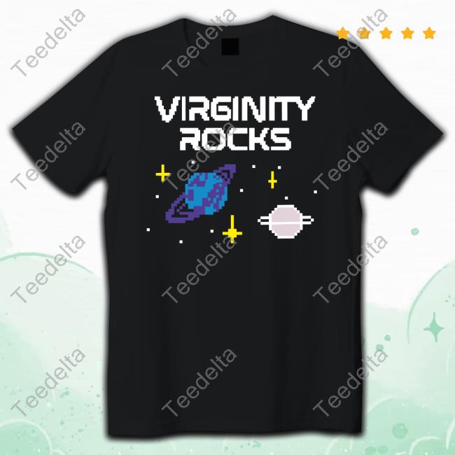 Virginity Rocks Pixel Space Shirt