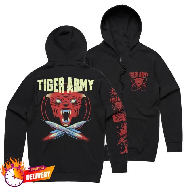 Official Merch Connection Inc Merch Tiger Army Rocket Tiger Zip-Up T-Shirt