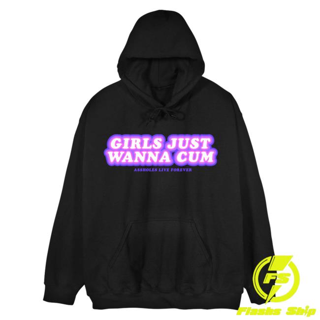 Official Linda Finegold Merch Store Girls Just Wanna Cum Long Sleeve Tshirt Black Lindafinegold Clothing Shop
