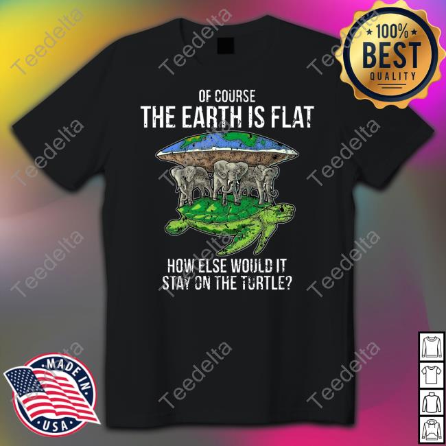 Of Course The Earth Is Flat How Else Would It Stay On The Turtle Funny T Shirt