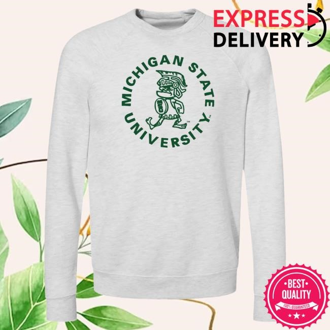 Nudge Printing Merch Michigan State Sweatshirt - White Tough Sparty Tee