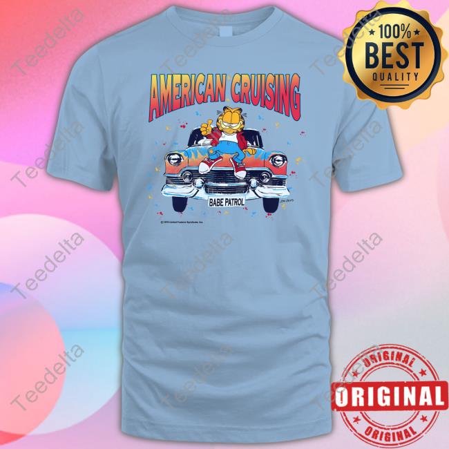 Garfield American Crusing Babe Patrol Long Sleeve Tee Shirt