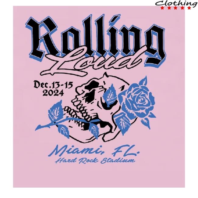 Official Rolling Loud Merch Rl Miami Loud Lust Pink T-Shirt