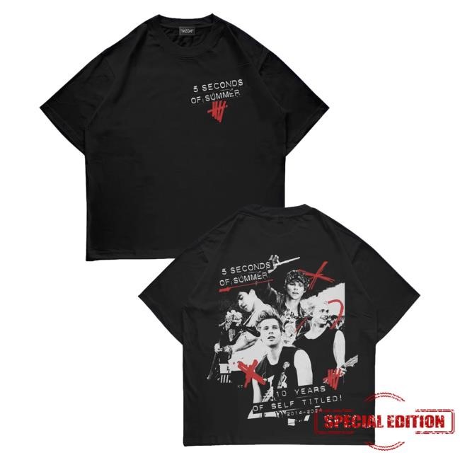 5Sos Merch Store Shop 5 Seconds Of Summer 10 Years Of Self Titled 2014 2024 Hoodie Sweatshirt