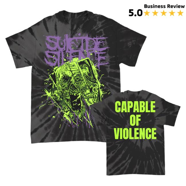 Official Suicide Silence Merch Capable Of Violence Tie Dye Long-Sleeve Grey Swirl Tie-Dye SuicideSilence