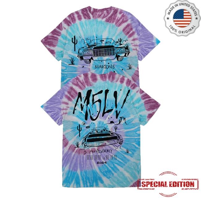 Maroon 5 Store M5lv The Residency 2024 Tie Dye Sweatshirt