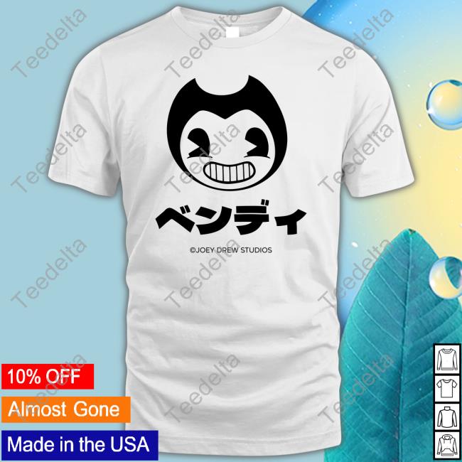 Themeatly Bendy Head Katakana Ringer Hoodie Bendy Merch