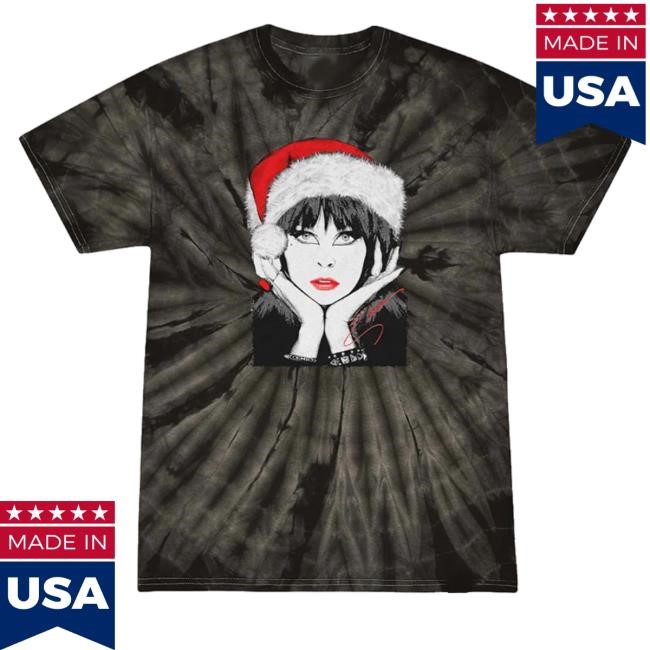 Elvira Santa Face Signature Black Tie Dye Shirts