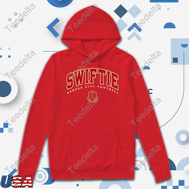 Phoebe Tonkin Wearing Swift And Kelce Swiftie Kansas City Football 13 Sweatshirt