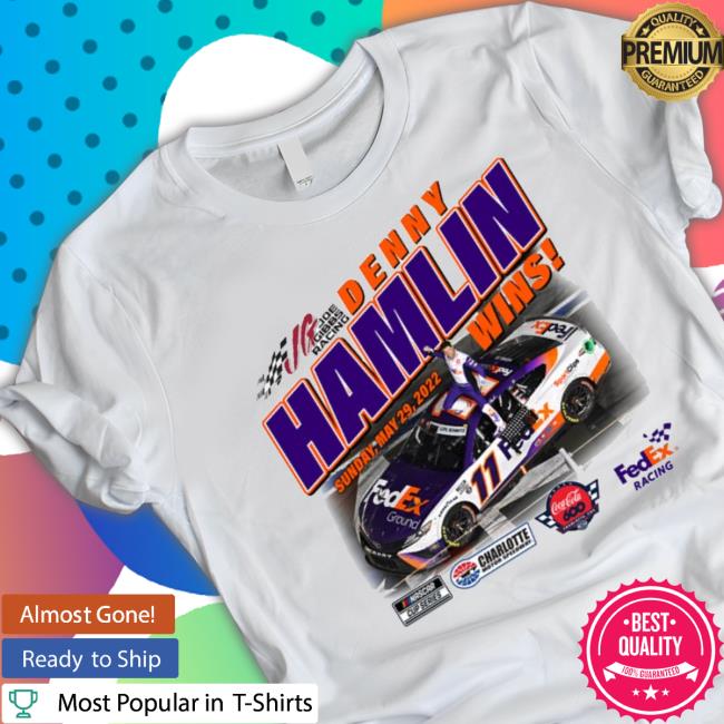 Product Denny Hamlin Checkered Flag White Coca-Cola 600 Race Win shirt