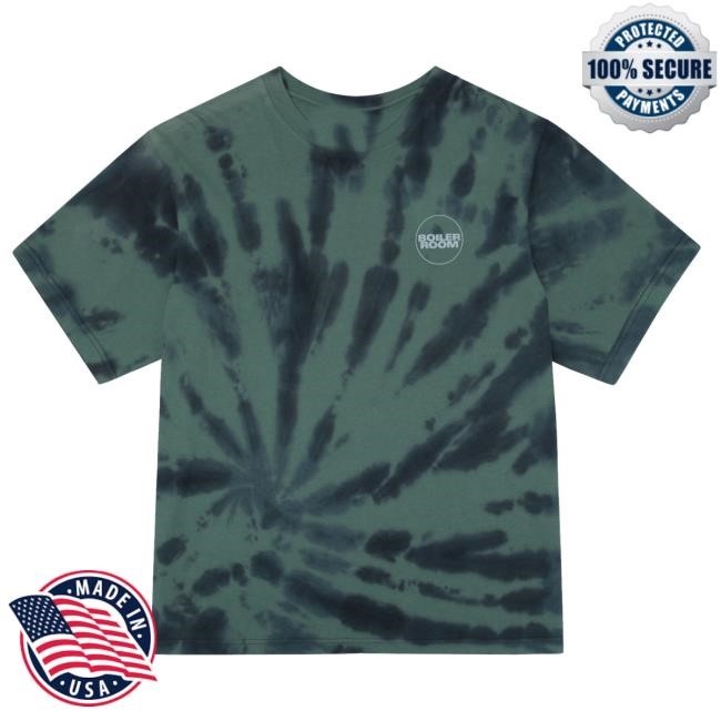 Official Boiler Room Merch Core Logo Tie Dye 3M T-Shirt Green Funny Shirt