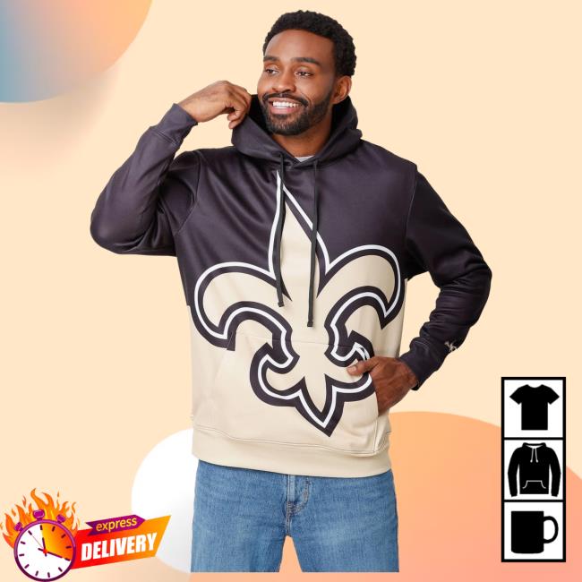 Official Foco Merch Store Shop Foco New Orleans Saints Bold Logo Pullover Hoodie Foco Apparel Clothing