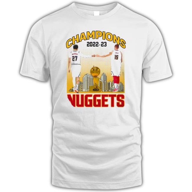 Jamal Murray And Nikola Jokic Denver Nuggets 2023 Champions City Skyline Shirt