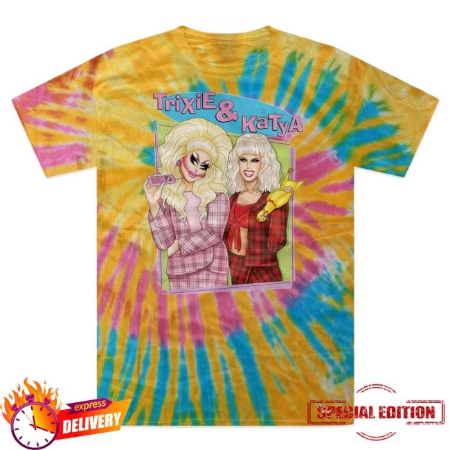 Dragqueenmerch Trixie And Katya Clueless Tie-Dye Hoodie