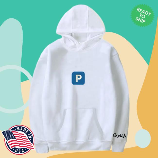 Official Gunna Merch Store Gunna Pushin P Pull Over Hoodie White